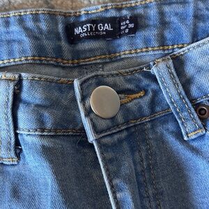 Nasty Gal Light Blue Denim Pants